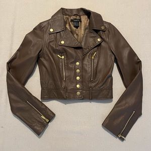 Arden B Brown Leather Jacket